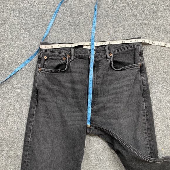 Agolde Jeans Womens 30 Faded Black Denim High Rise Stovepipe Straight Zip Fly - Picture 3 of 10